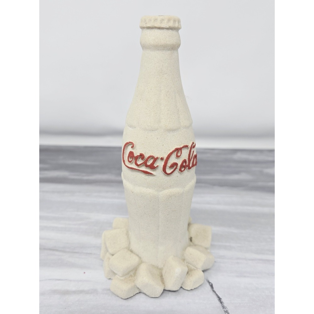 1991 Coca Cola Coke Bottle & Ice Sand Sculpture by Mr Sandman of Canada Figurine